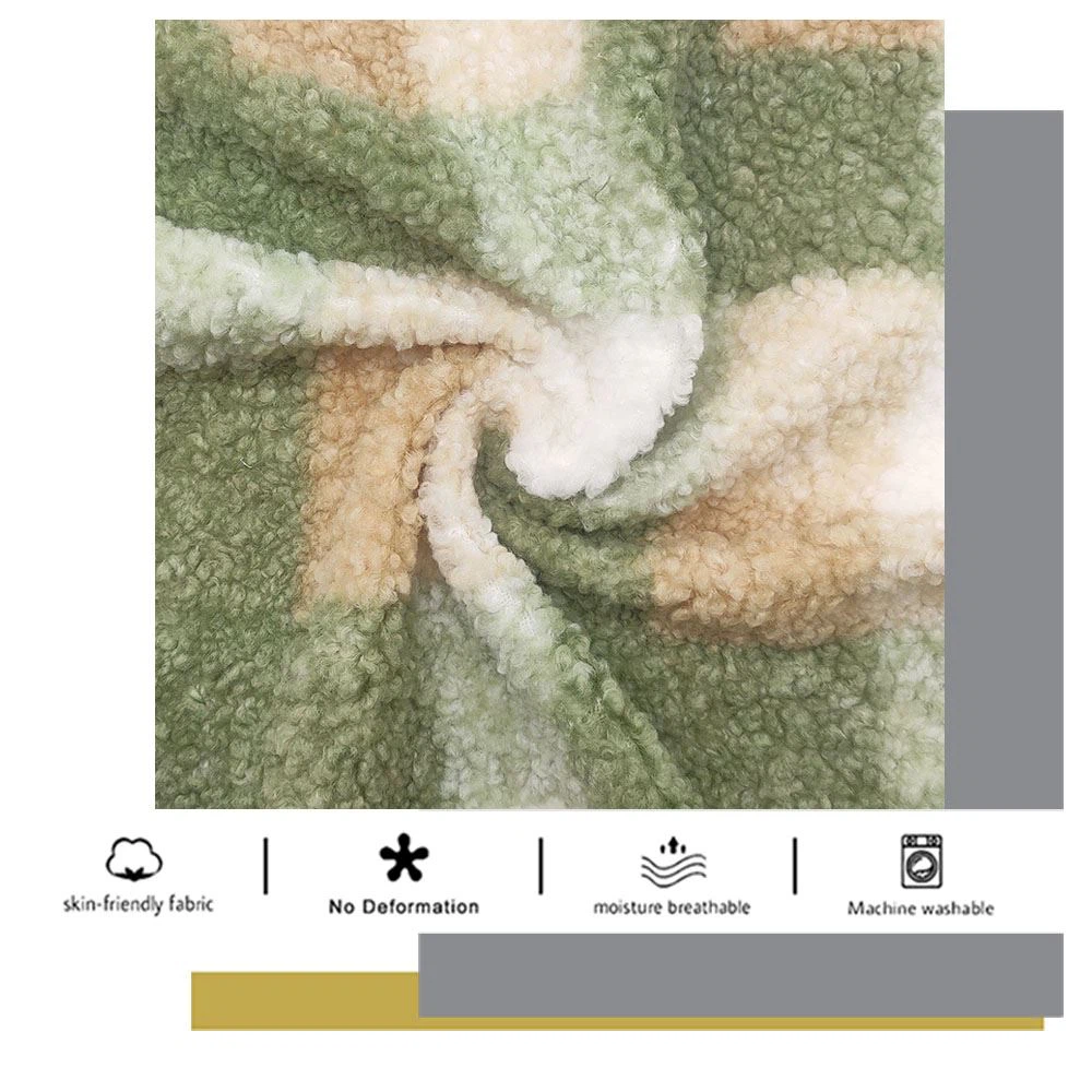Printed Grid Sherpa Fleece Fabric Printed Grid Sherpa Fleece Fabric