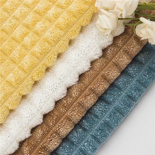 Stamp Silver Jacquard Flannel Fabric