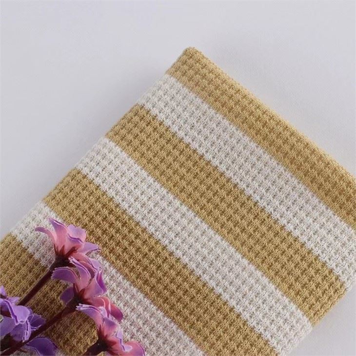 Striped Cotton Spandex Waffle Fabric